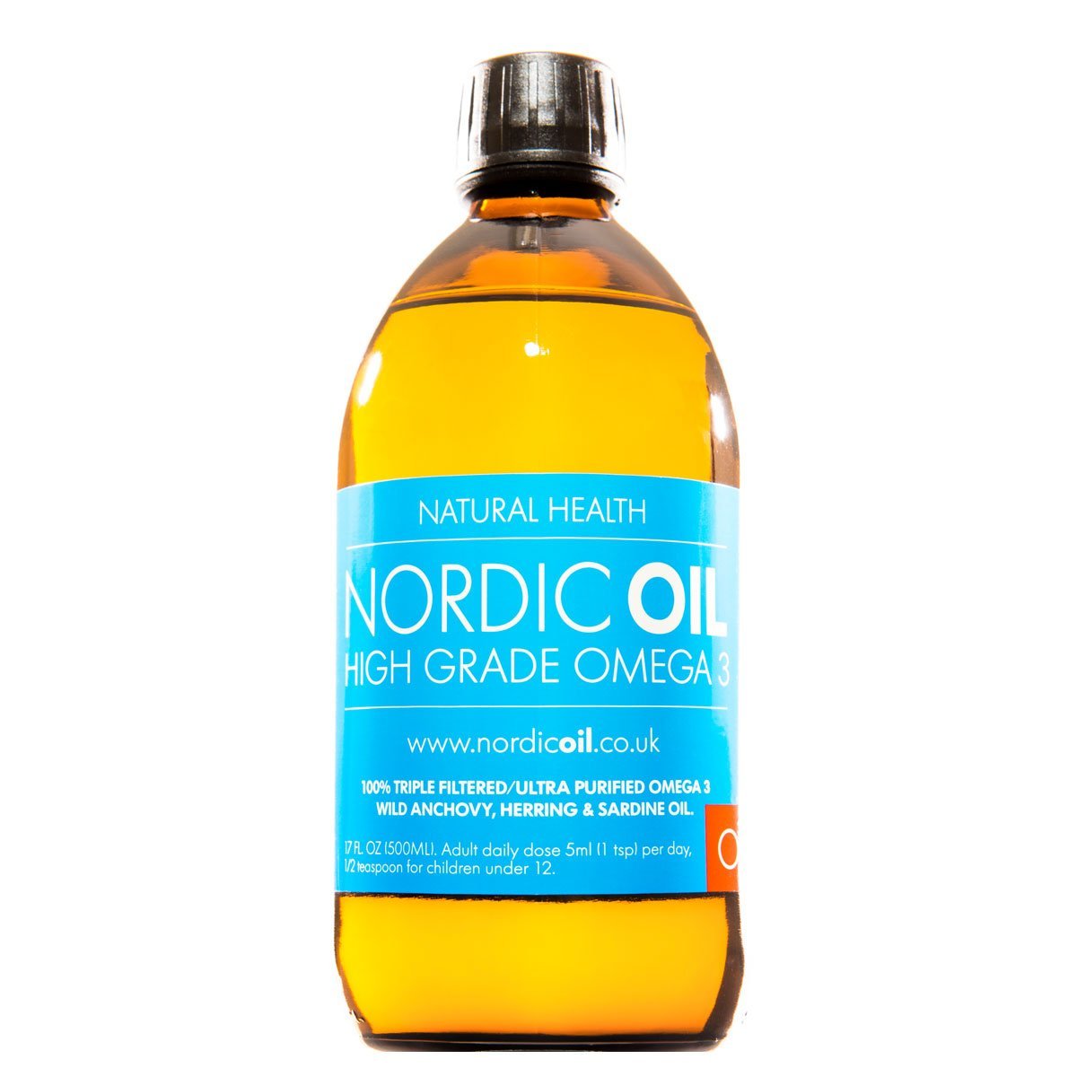 Nordic Oil High Strength 500ml Omega 3 Fish Oil. Lemon Flavoured